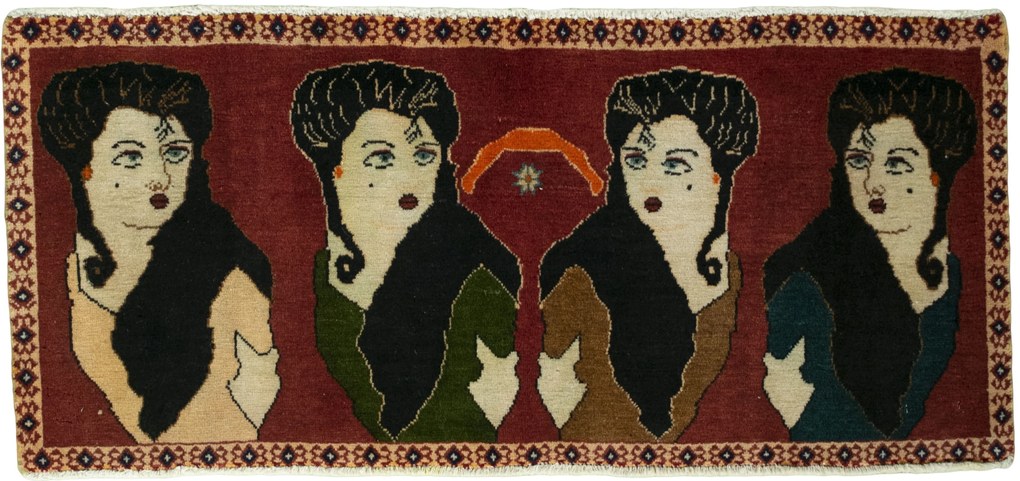 Gabbeh Tappeto persiano 110x50 Rosso (Iran) Annodato A Mano