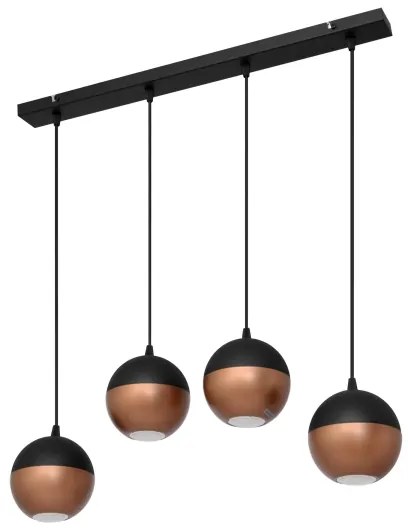 Lampadario LED a sospensione con filo MIDWAY 4xGU10/4,8W/230V nero/rame