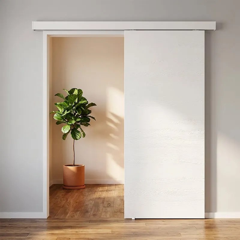 Porta scorrevole reversibile Mast in mdf bianco, L 93 x H 212 cm, con binario Meli