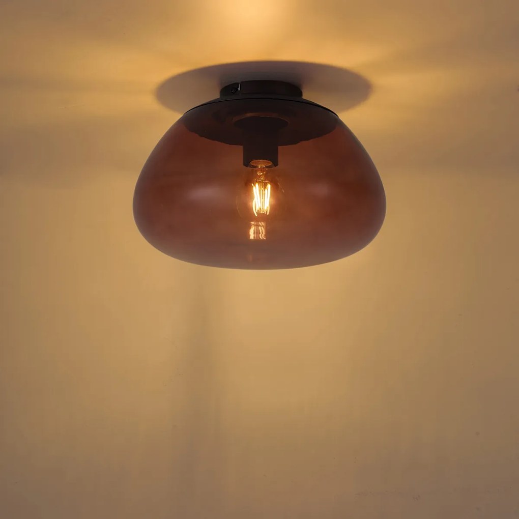 Plafoniera di design marrone con vetro marrone - Giselle