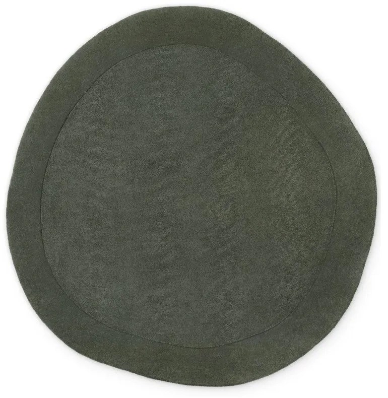 Tappeto rotondo verde scuro in misto lana tessuto a mano ø 160 cm Kari Organic – Villeroy&amp;Boch