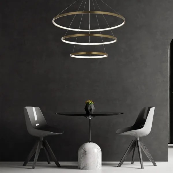 Lampadario LED a sospensione con filo LEA LED/60W/230V 4000K diametro 80 cm oro