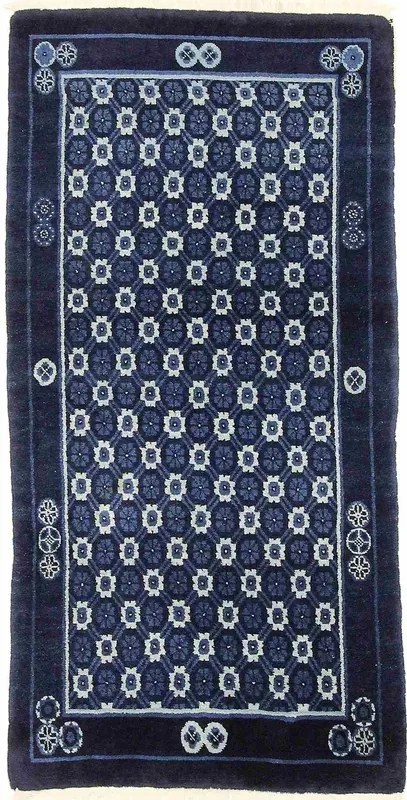 Peking Tappeto 90x170 Blu (Cina) Annodato A Mano