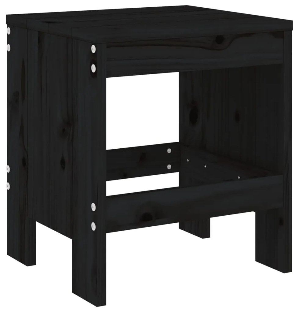 Set da bistrot da giardino 3 pz nero in legno massello di pino