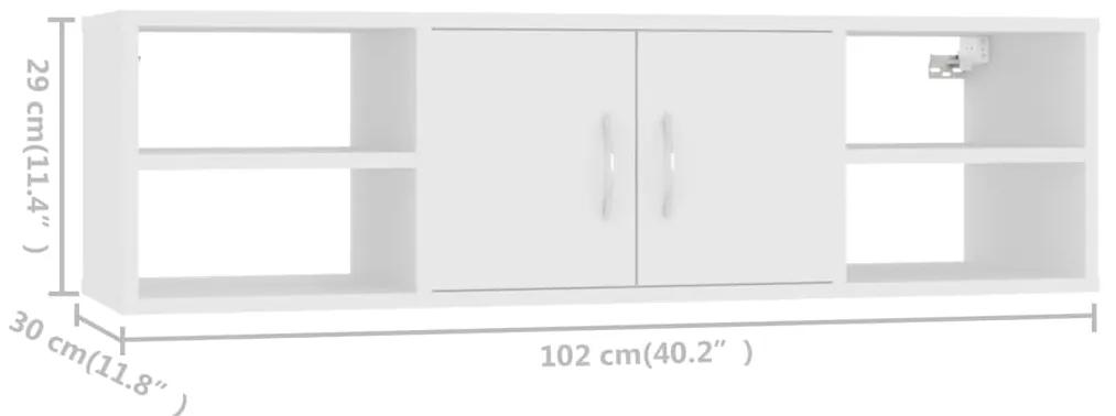 Scaffale a Parete Bianco 102x30x29 cm in Legno Multistrato
