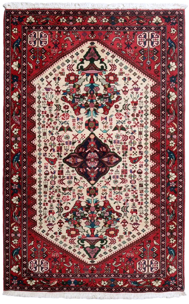 Abadeh Tappeto 160x100 Beige (Iran) Annodato A Mano