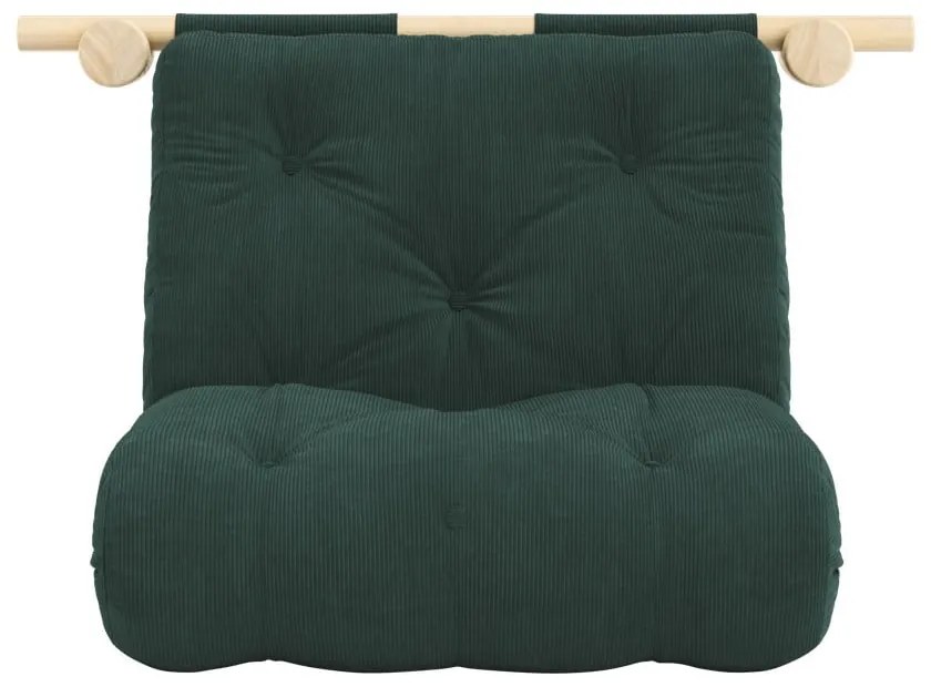 Poltrona verde scuro allungabile con rivestimento in velluto a coste Hooked – Karup Design