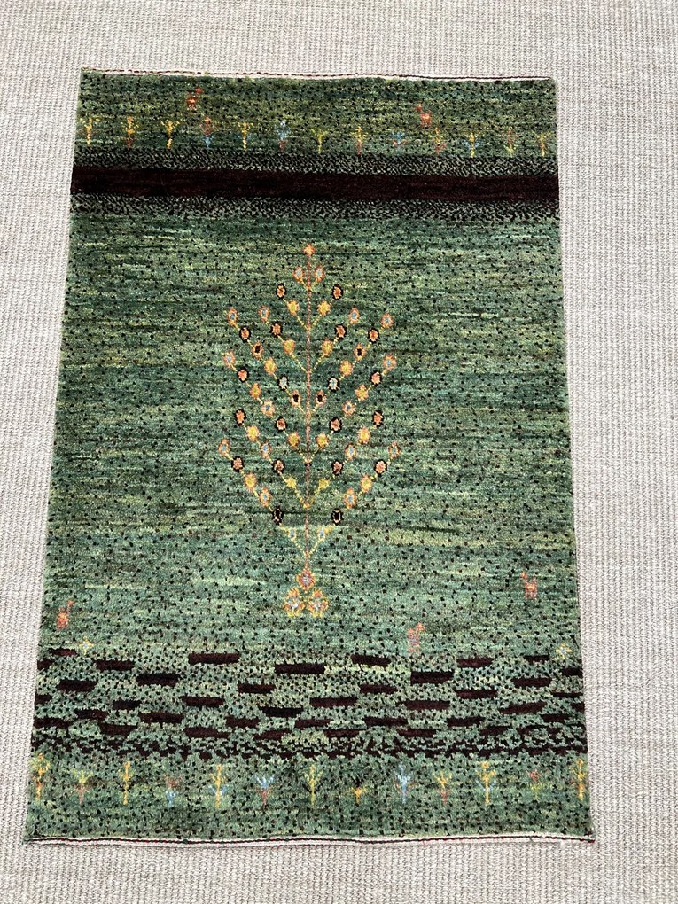 Loribaft Tappeto persiano 100 x 70 Verde (Iran) Annodato A Mano