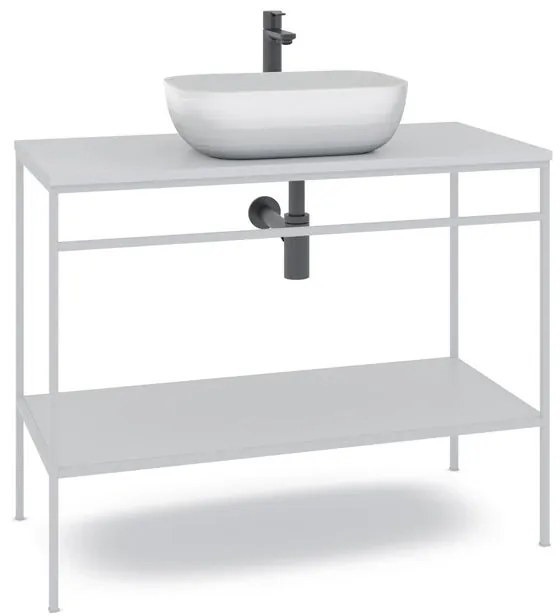 Mobile sottolavabo e lavabo Outline per vasca centrale bianco L 100 x H 92 x P 45.5 cm