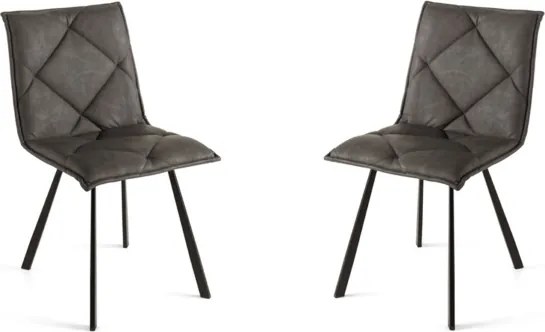 Sedia pranzo Ecopelle Antracite - moderno ROLL 2 sedie