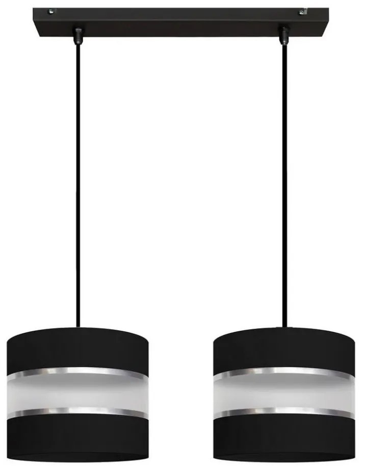 Lampadario su filo HELEN 2xE27/15W/230V nero