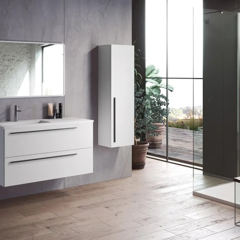 Mobile sottolavabo e lavabo Mia bianco opaco L 100 cm