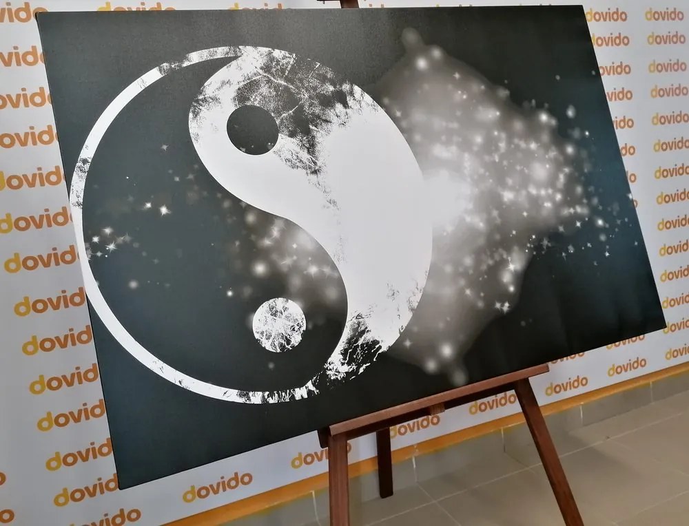 Quadro su tela – Simbolo Yin e Yang in bianco e nero