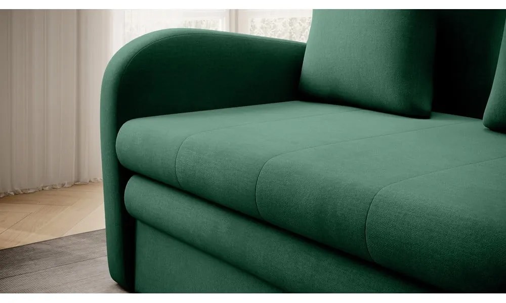 Divano verde allungabile e rivestimento in velluto 130 cm Ario – ELTAP