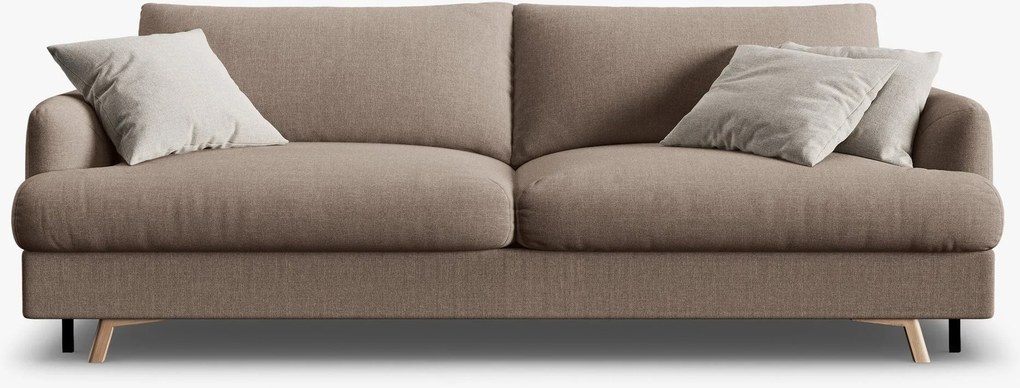 Divano letto Naomi 3 posti con contenitore in tessuto strutturato – L233 cm