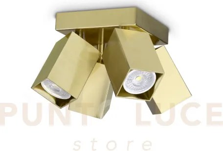 Dynamite faretto ottone orientabile 4 luci attacco gu10 lampadina i...