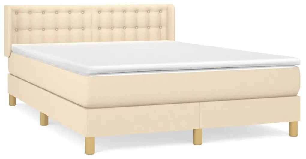 Giroletto a molle con materasso crema 140x200 cm in tessuto