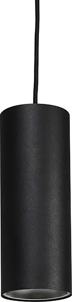 Lampada a sospensione di design nera con adattatore per binario trifase - Tubo trifase