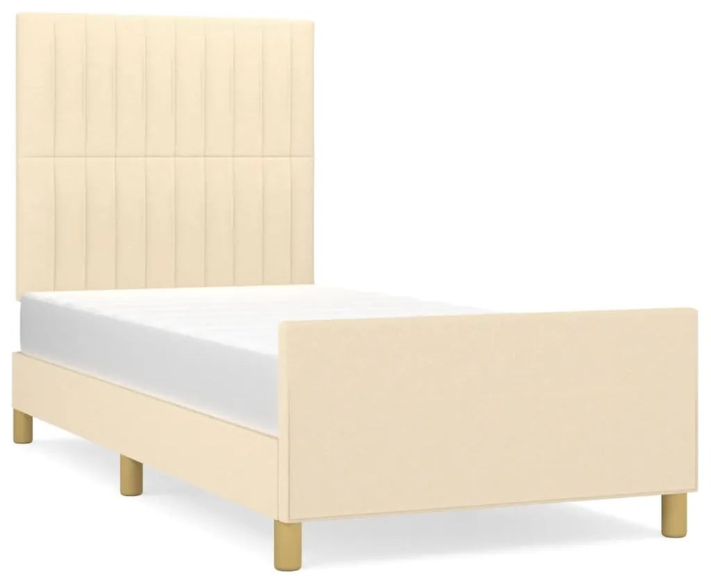 Giroletto senza materasso crema 80x200 cm in tessuto