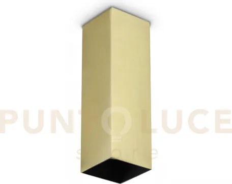 Look square lampada da soffitto 1 luce attacco gu10  6x20cm ottone