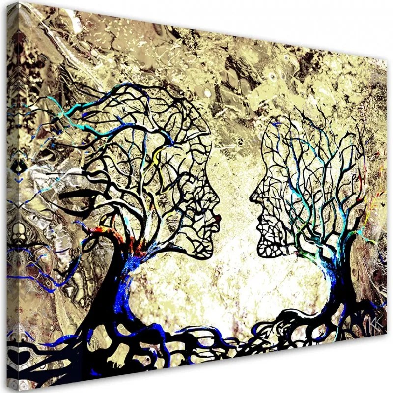 Quadro su tela, Kiss Tree Love Abstraction  Dimensioni 60x40