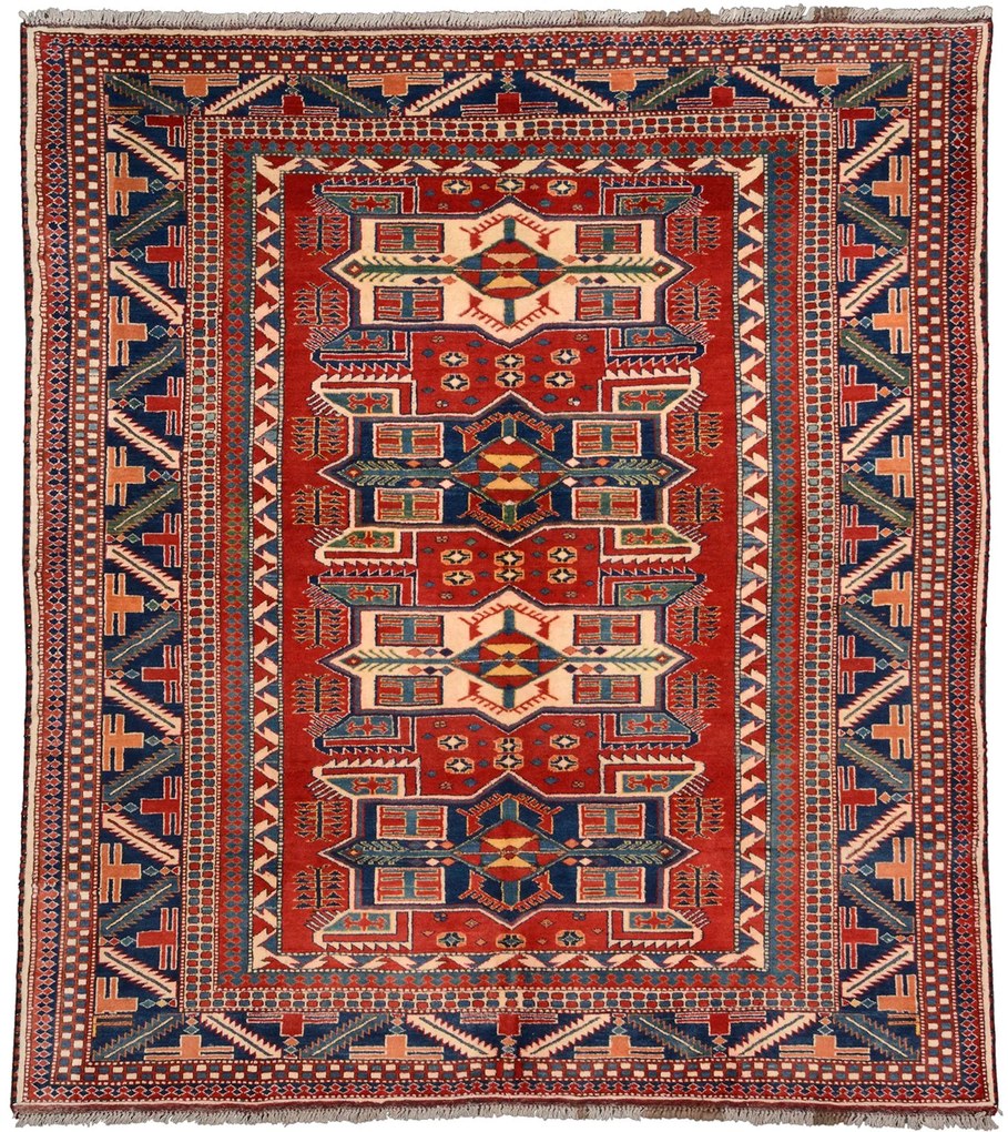 Kazak Tappeto orientale 190x210 Rosa (Afghanistan) Annodato A Mano