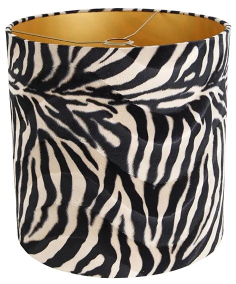 Paralume in velluto con motivo zebra 40/40/40 interno dorato