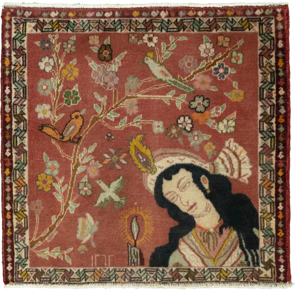 Shiraz Tappeto persiano 70x60 Rosso (Iran) Annodato A Mano