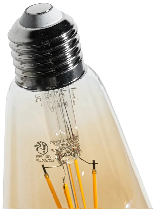Set di 5 lampadine a filamento LED E27 dimmerabili ST64 oro 4,5W 450 lm 2200K