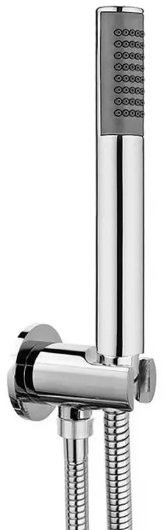 Kit doccia incasso cromato completo di soffione 25 cm inox e kit doccetta Recta