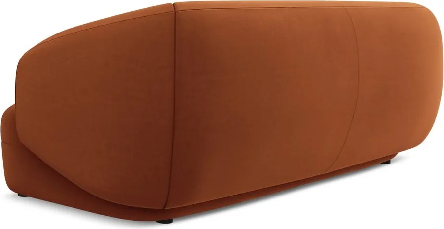 Divano arancione con rivestimento in velluto 212 cm Moana – Makamii