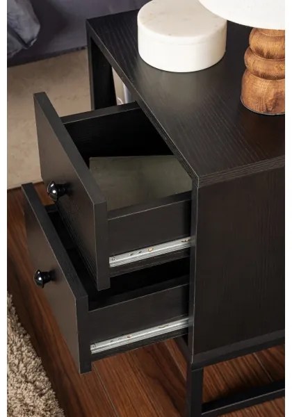 Comodino GLIMMER 50x45,2 cm nero