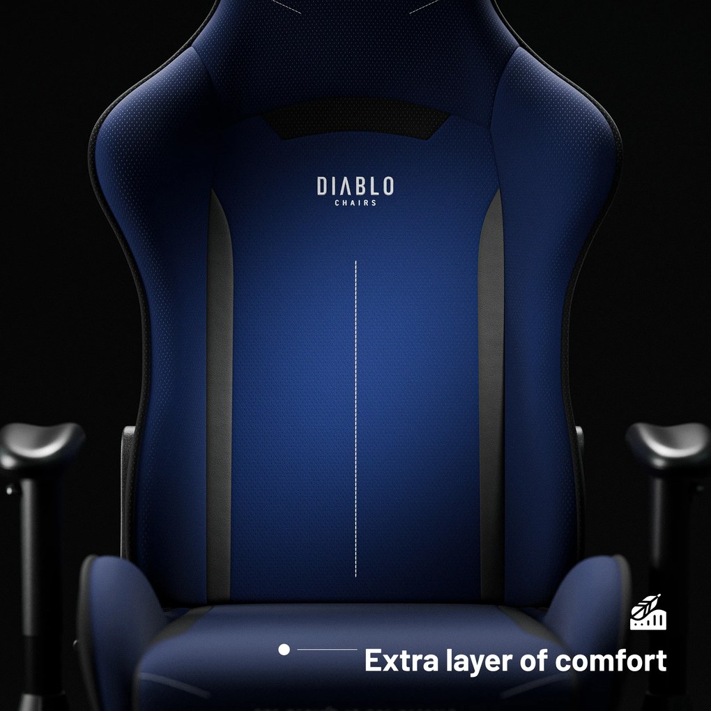 Poltrona da gaming in tessuto blu navy Diablo X-Starter