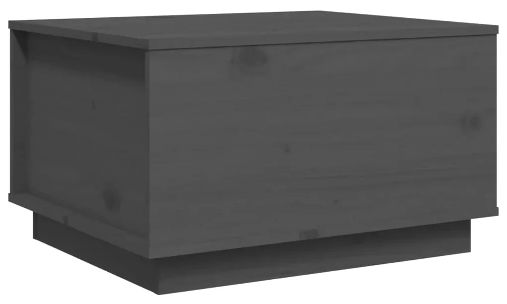 Tavolino da salotto grigio 60x50x35 cm legno massello di pino