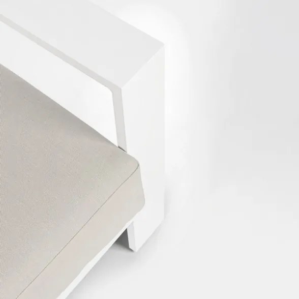 Salotto Da Esterno In Alluminio Divano 3 Posti 2 Poltrone Con Tavolino Baltic Bianco Bizzotto