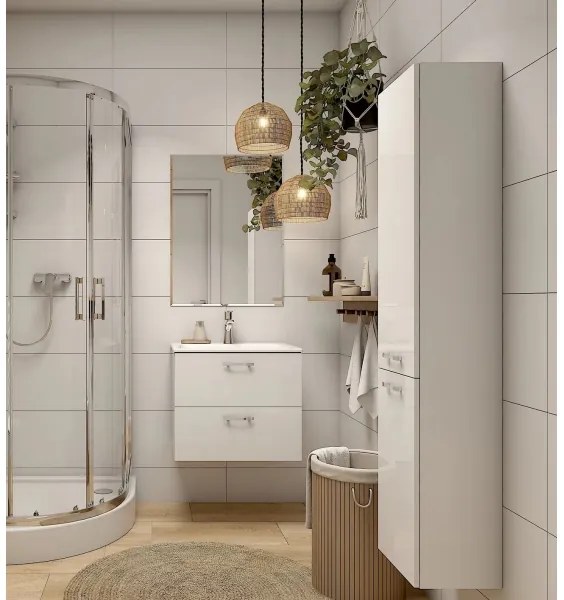 Cersanit S598-043-DSM - Mobile bagno sospeso NIKO 140x30 cm, bianco lucido