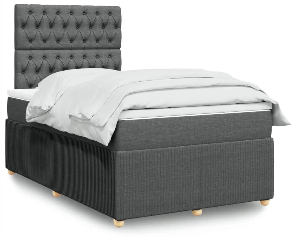 Giroletto A Molle Con Materasso Grigio Scuro 120x200 Cm Tessuto /