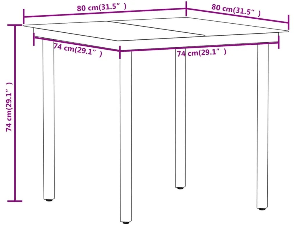 Set Mobili da Pranzo per Giardino 3 pz Rovere