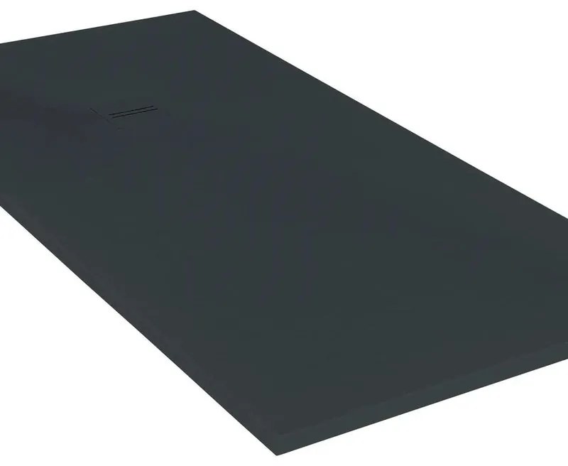 Piatto doccia MOLDCOM COMPOSITES in resina Cosmos Stone L 100 x L 160 x H 4 cm nero opaco