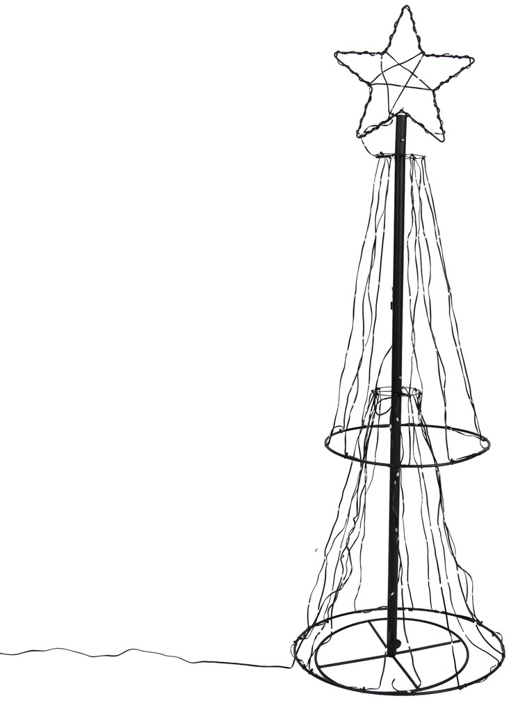 Lampada da terra natalizia albero nero 150 cm incl. LED RGB con timer IP44 - Ugoku