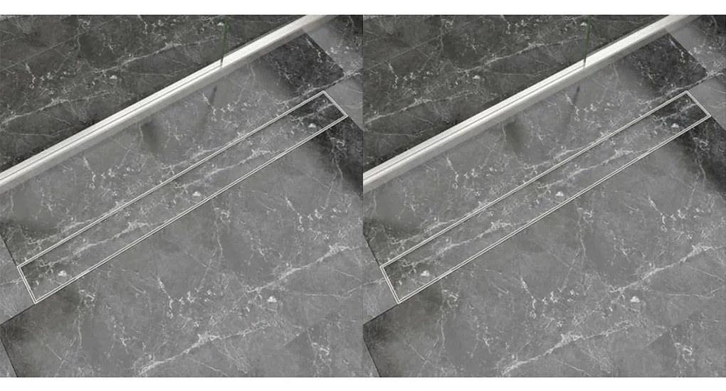 Scarico Doccia Lineare 2 Pz 1030x140 Mm Acciaio Inossidabile /