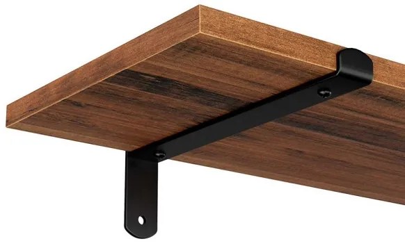 Set di 2 mensole da parete SHELFY marrone/nero