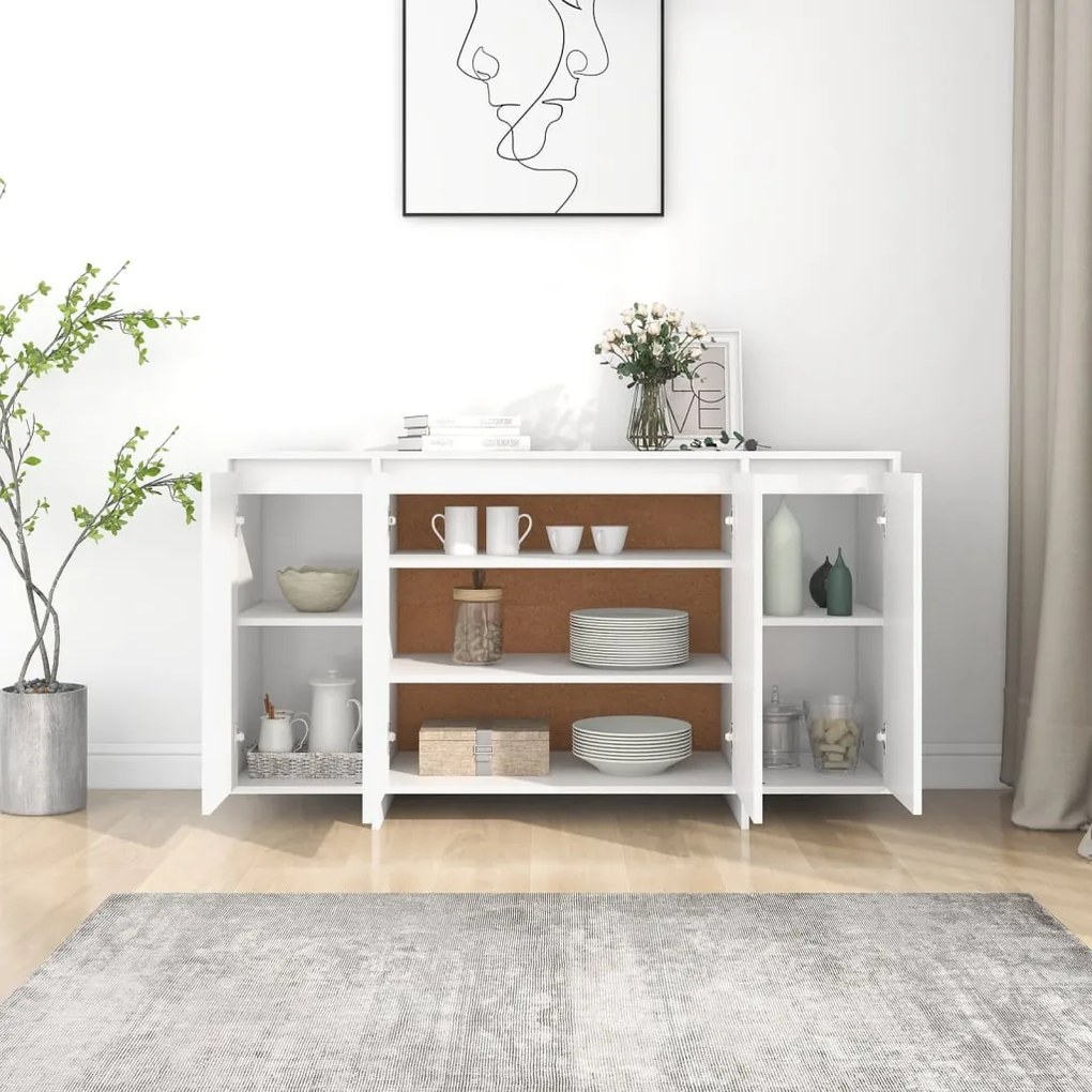 Credenza bianca 135x41x75 cm in truciolato