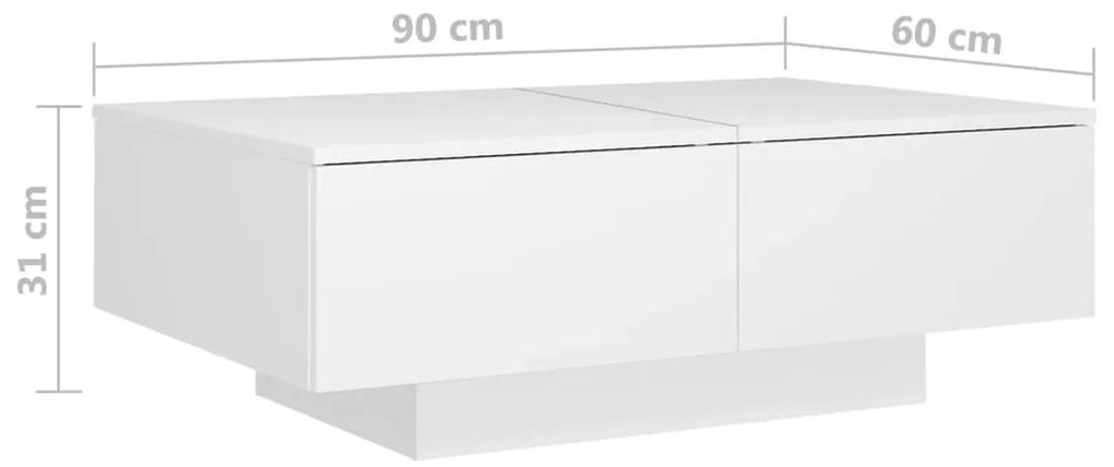 Tavolino da Salotto Bianco 90x60x31 cm in Legno Multistrato