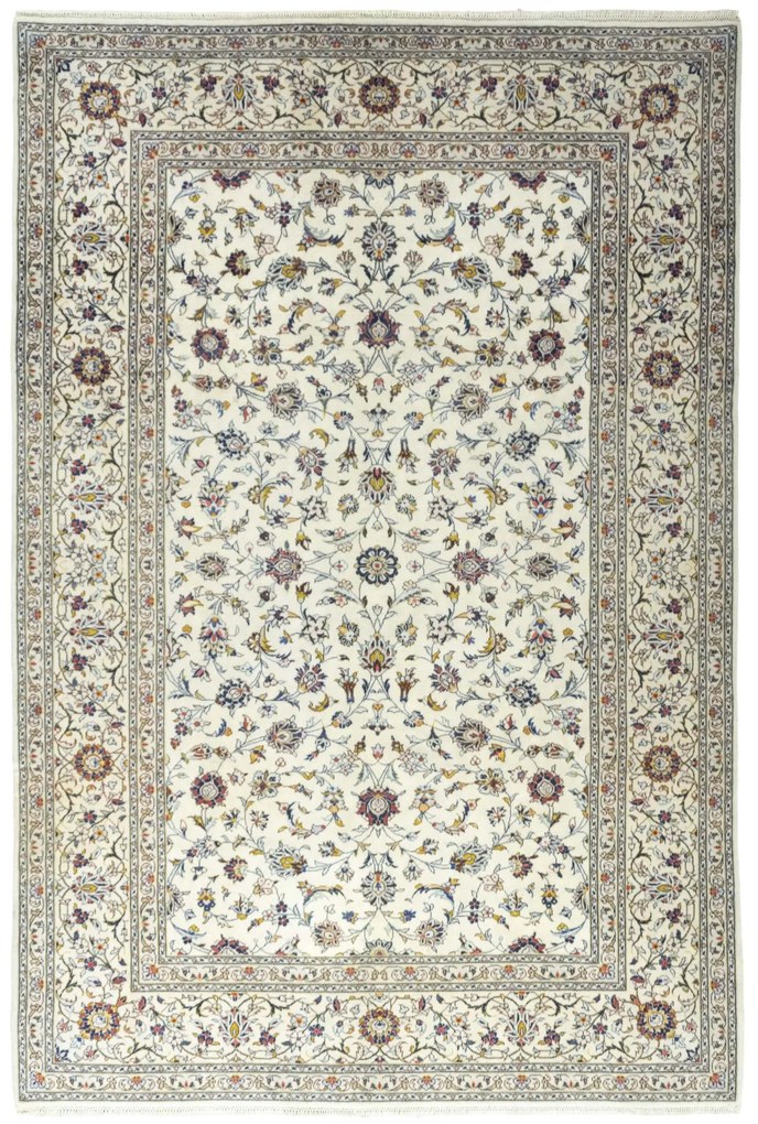 Kashan Tappeto 300x200 Beige (Iran) Annodato A Mano