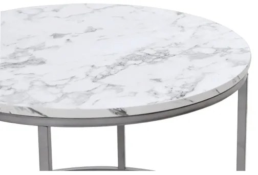 SET 2x Tavolino PAOLA diametro 38/60 cm grigio/marmor decor