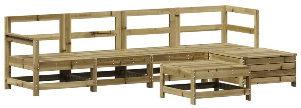Set divani da giardino 6 pz in legno impregnato di pino