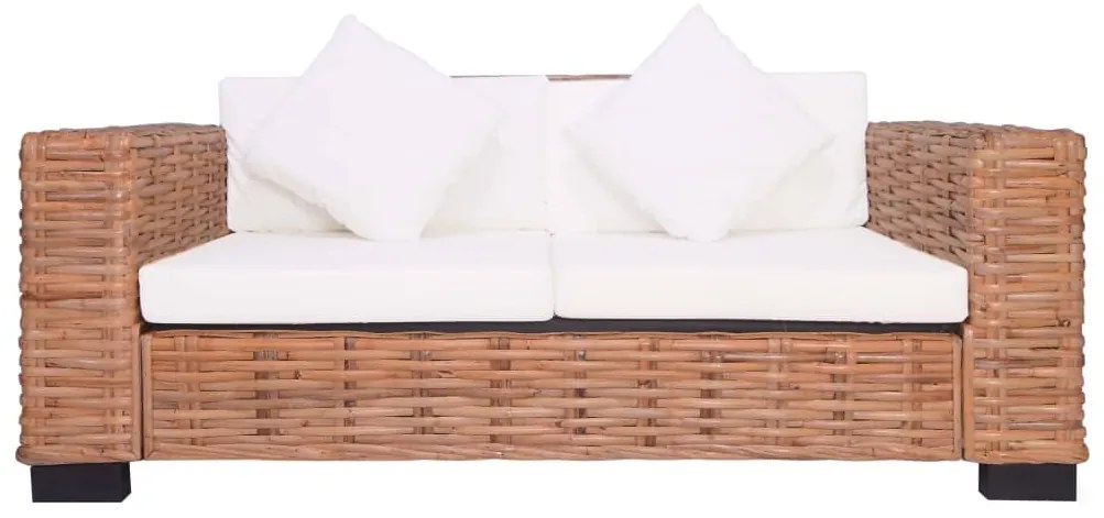 Set di divani da giardino con cuscini 2 pz in rattan naturale
