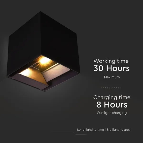 Lampada solare da parete LED con sensore 9W 3,7V 3000-5000K IP65 nera