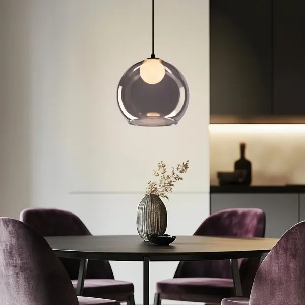 Lampadario a sospensione su cavo BRIN 1xG9/15W/230V nero fumé